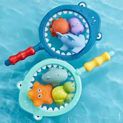 子供用釣りおもちゃセット｜お風呂で遊ぶ、水を噴射して色が変わる動物たち！