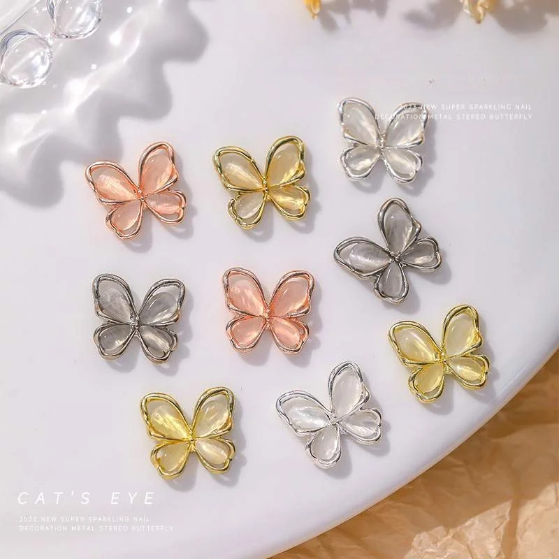 【4個入】ネイルパーツ・蝶｜・キラキラ・ネイルデザイン・アクセサリー・DIY・手作り・ネイルチップ用品・ネイルアート|undefined
