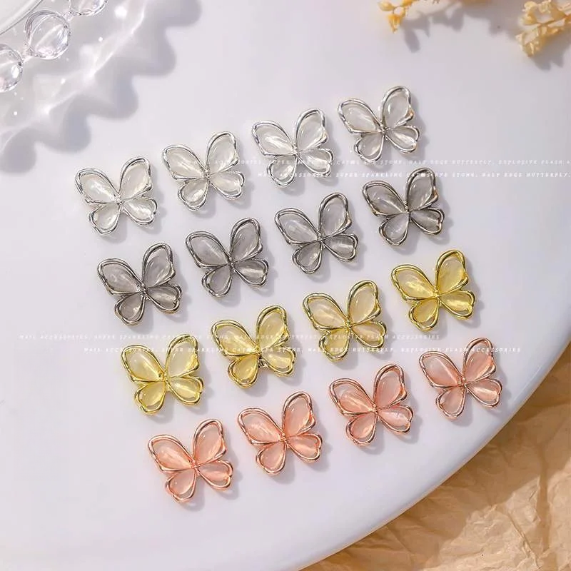 【4個入】ネイルパーツ・蝶｜・キラキラ・ネイルデザイン・アクセサリー・DIY・手作り・ネイルチップ用品・ネイルアート|undefined