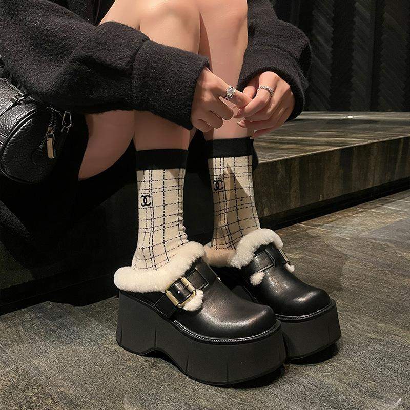 超厚底スリッパ｜女性用・屋外用・超ハイヒール・厚底靴・冬用・包み込むつま先・ハーフスリッパ・ファッションアイテム|undefined