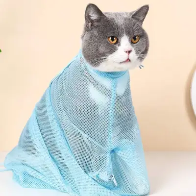 猫用洗浄バッグ｜猫のお風呂ネット 爪切りの時も使える
