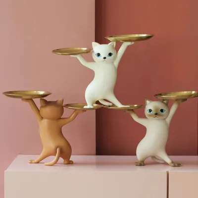 皿を捧げる猫ちゃん｜友達へのプレゼント・可愛いデザイン・超面白い・小物収納・高品質