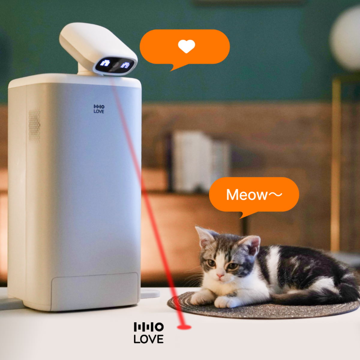『日本初上陸』HHOLOVE O Sitter 猫用スマートコンパニオンロボット｜ 360°ビュー｜犬 猫留守番 双方向会話カメラ付 自動給餌器  wifi対応|undefined